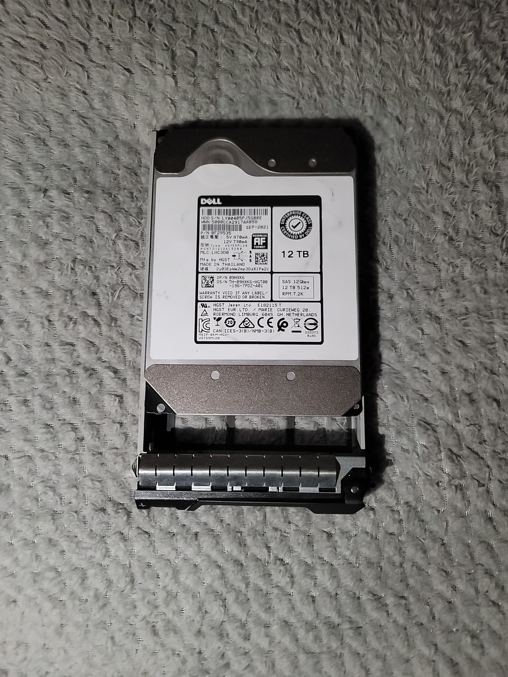 Dell 12TB Internal Server Hard Drive - Silver, White, Black